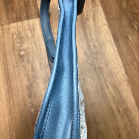 Coach Ergo Signature Jacquard Leather Marble Blue Azure Shoulder Bag Purse - Picture 5 of 9